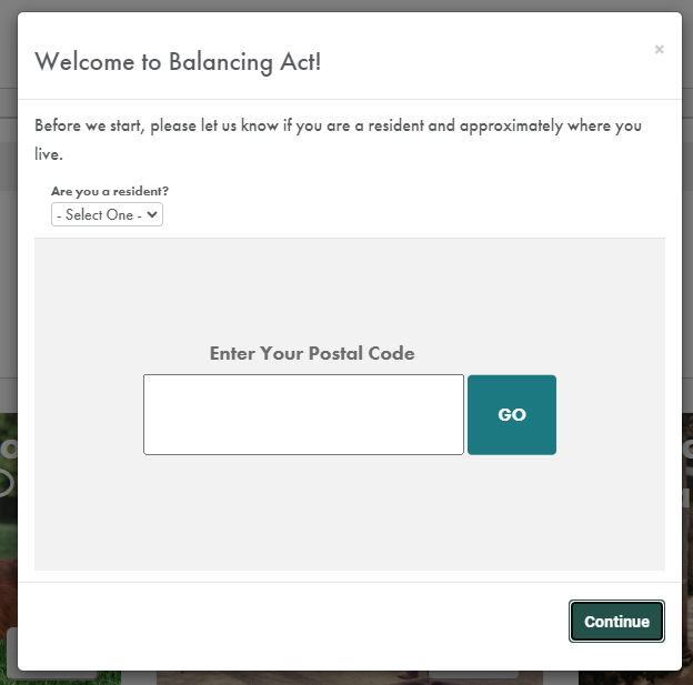 Balancing Act Prioritization entry exit questions entry modal preview - screenshot