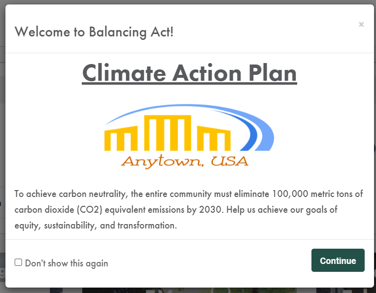 Balancing Act Prioritization entry exit questions welcome modal preview - screenshot