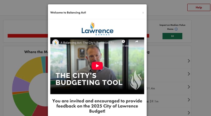 Polco Budget Simulation - Lawrence, Kansas - Welcome Video screenshot