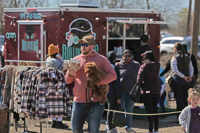 Fate, Texas - residents enjoy the downtown food truck park