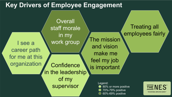 Polco's NES - Key Drivers of Employee Engagement - infographic