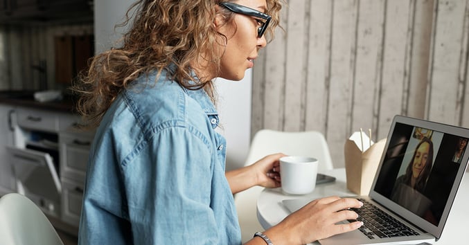 Remote worker on meeting