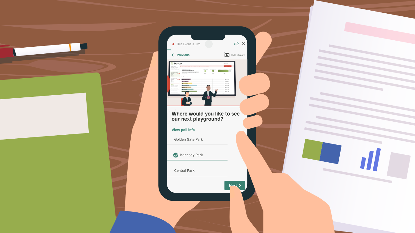 Polco poll being used on phone 