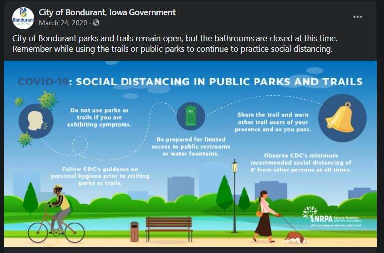 bondurant covid facebook post