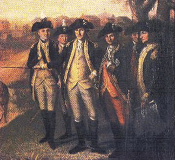 Washington and his Generals at Yorktown_Peale_CC0