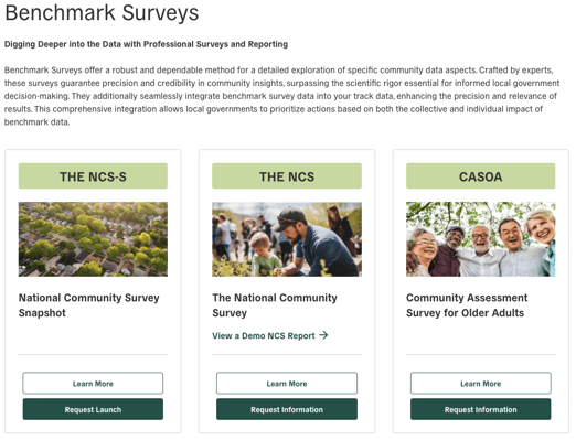 Screenshot of example Assess landing page
