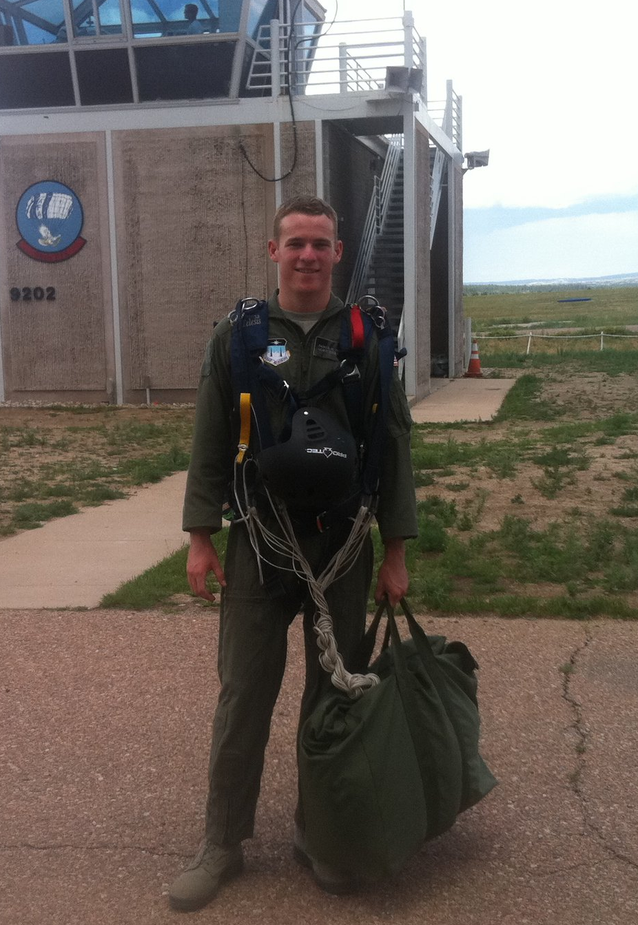 Polco data scientist Parker Quinn at Air Force base