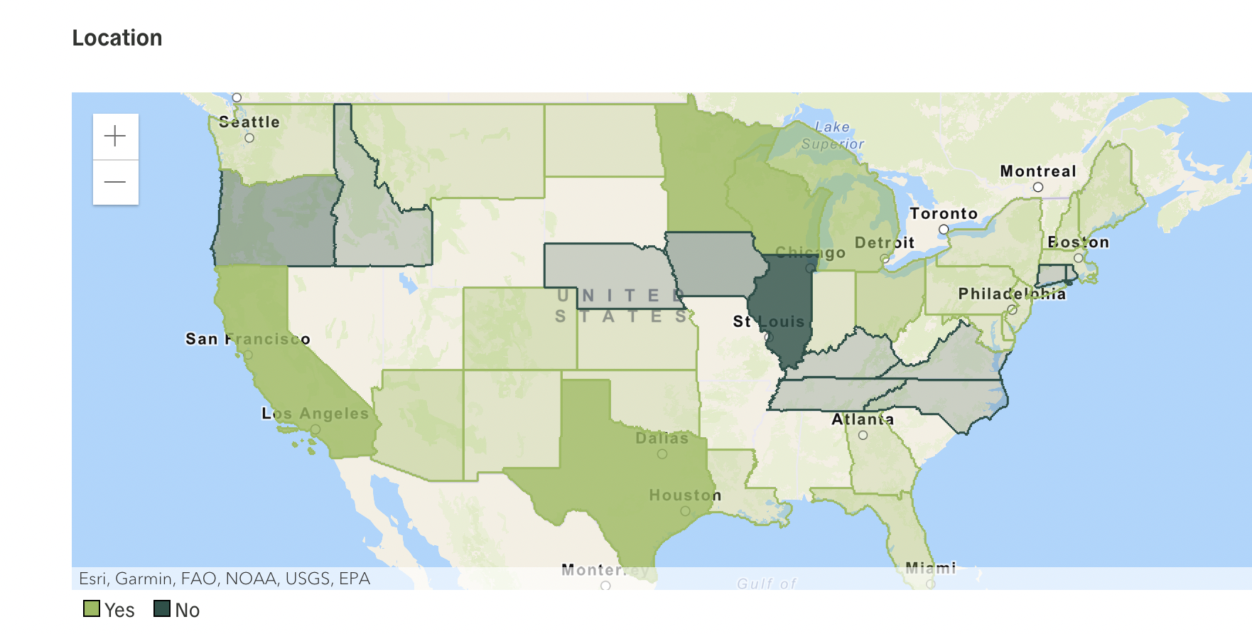 screen shot of poll results on if people have given or received favors from their neighbors in the past month by state