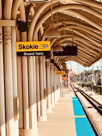 Skokie Swift Dempster Street Station public trasnportation