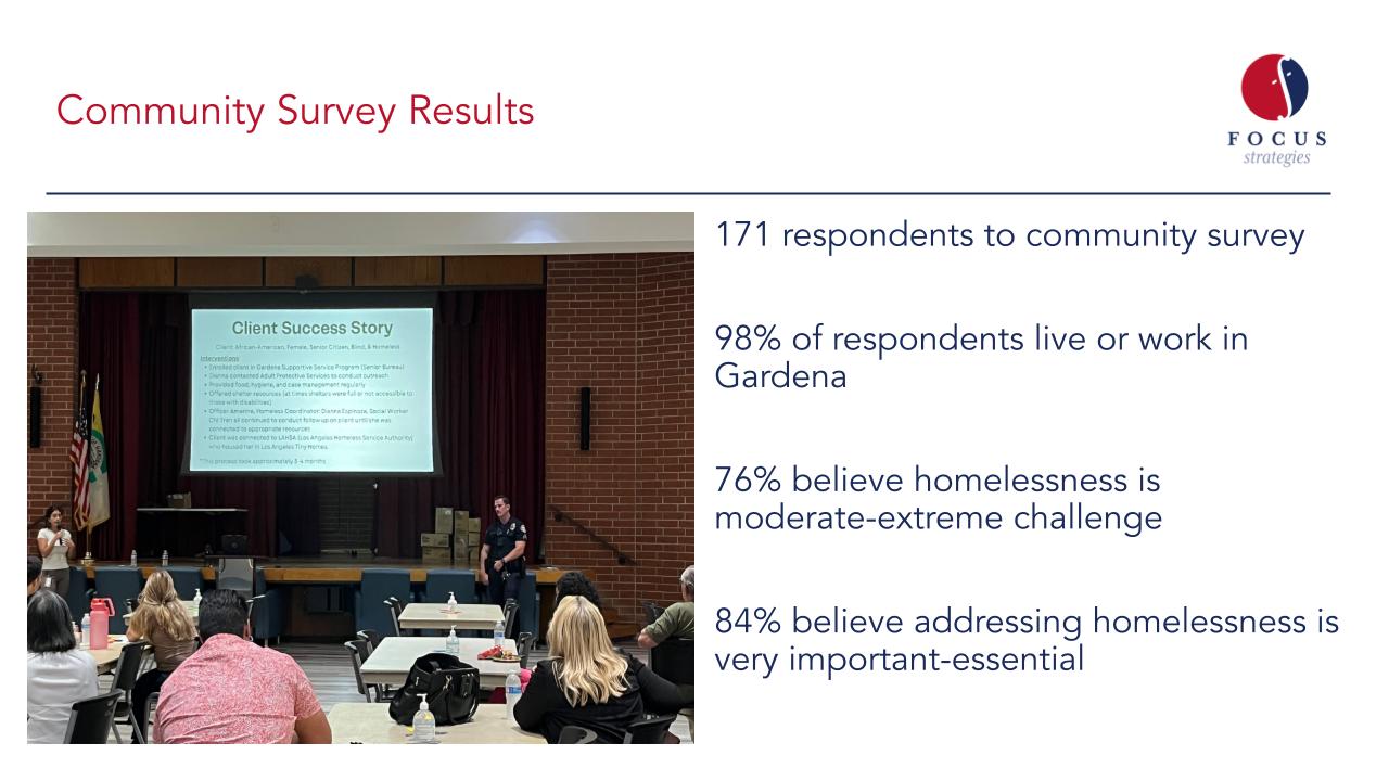 resident feedback on gardena's plan on how to reduce homelessness
