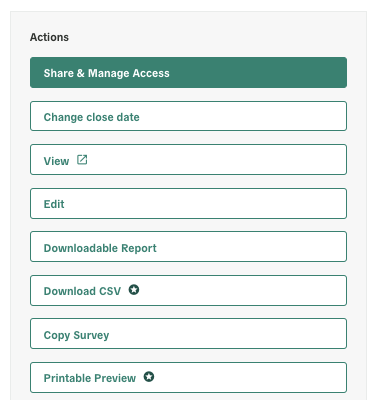 Polco print paper surveys actions - screenshot