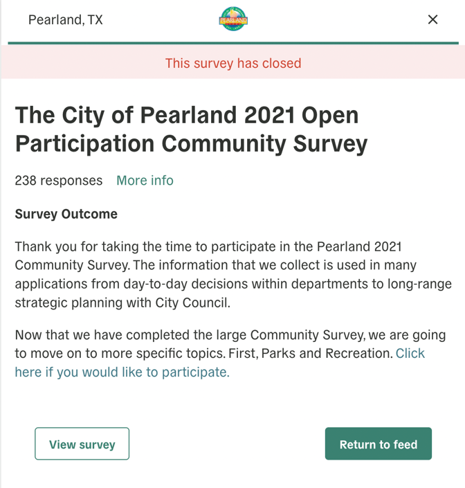 Polco Survey Closed - screenshot