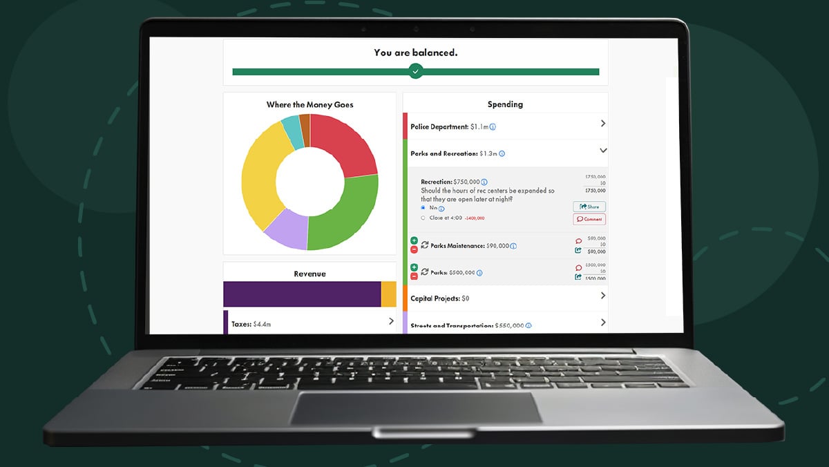 Polco's Balancing Act Tool