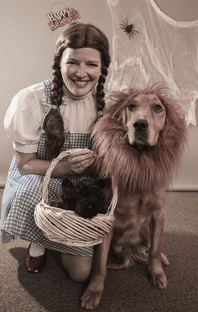 Dorothy and the cowardly lion