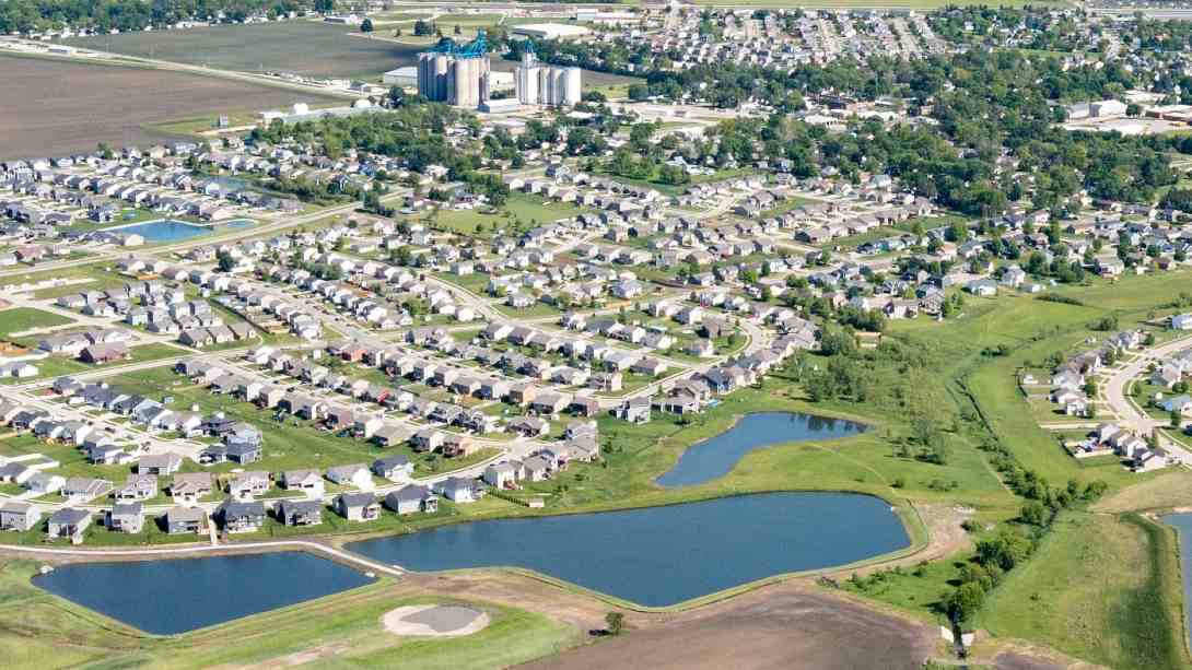 An aerial image of Bondurant, Iowa